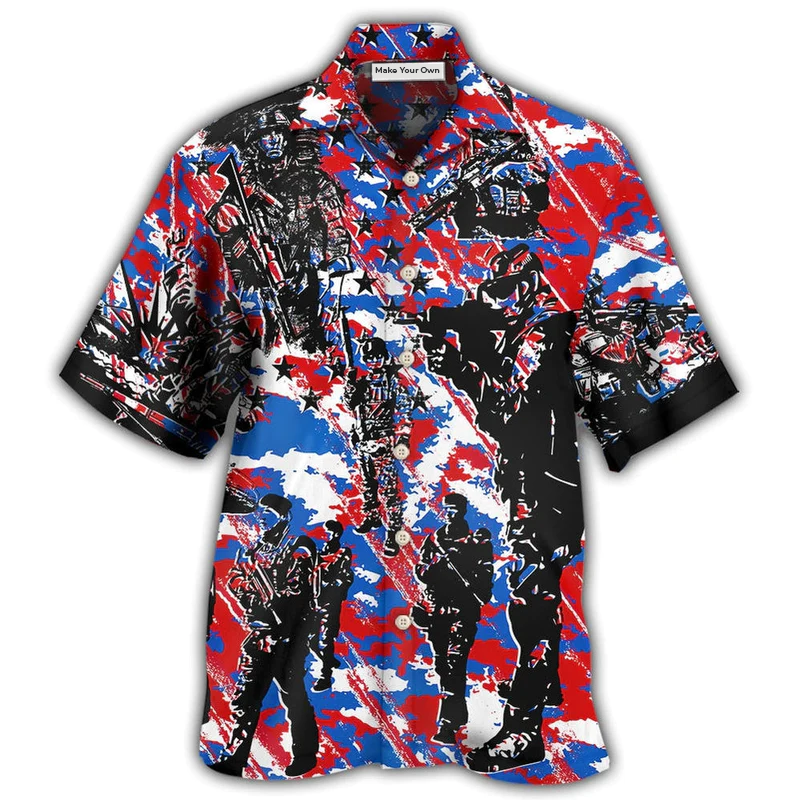Hawaiian Shirt / Adults / S Veteran Independence Day Camo Pattern - Hawaiian Shirt - Reefox