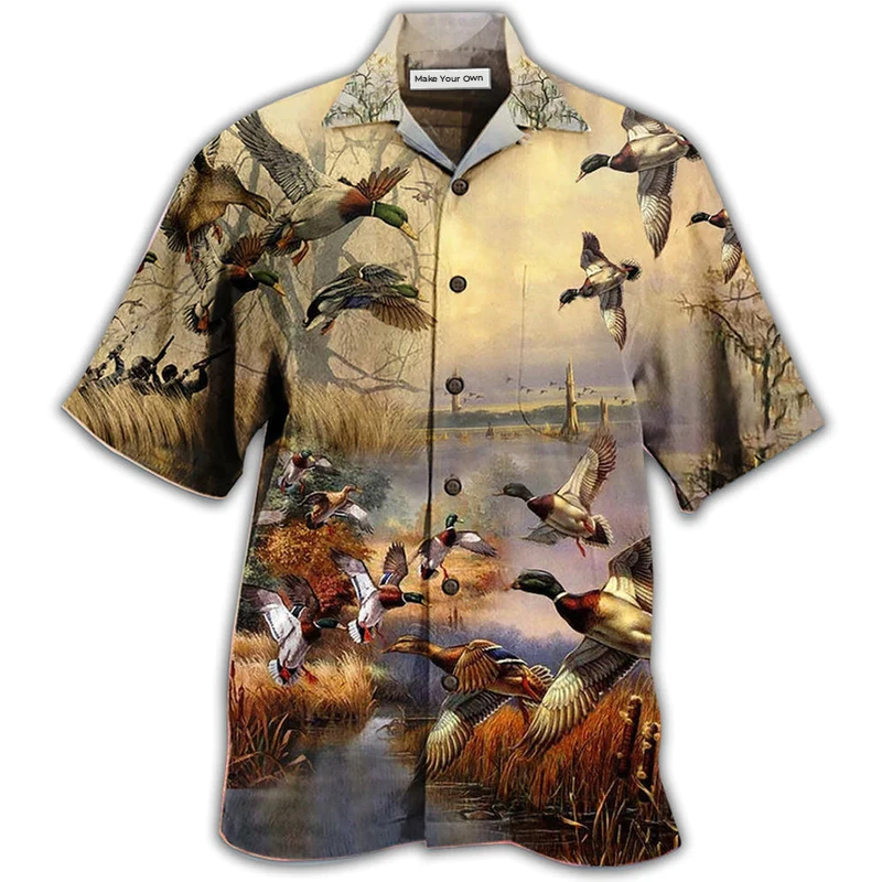 Hawaiian Shirt / Adults / S Duck Amazing Vintage Wild Duck - Hawaiian Shirt - Reefox