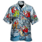 Hawaiian Shirt / Adults / S Christmas Santa Claus Riding Dinosaur Christmas Tree Gift Light Art Style - Hawaiian Shirt - Reefox