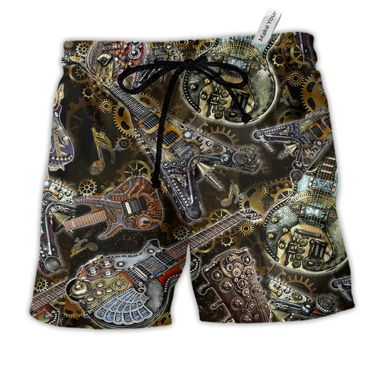 Beach Short / Adults / S Music Guitar Machine Style - Beach Short Reefox - Owls Matrix LTD