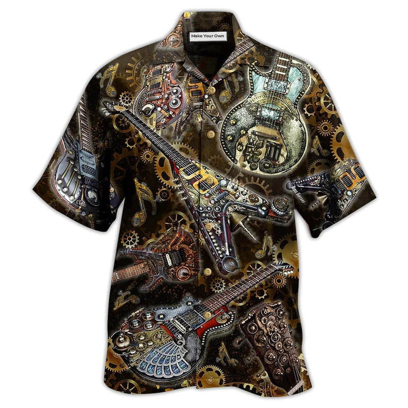Hawaiian Shirt / Adults / S Guitar Machine Style - Hawaiian Shirt - Reefox