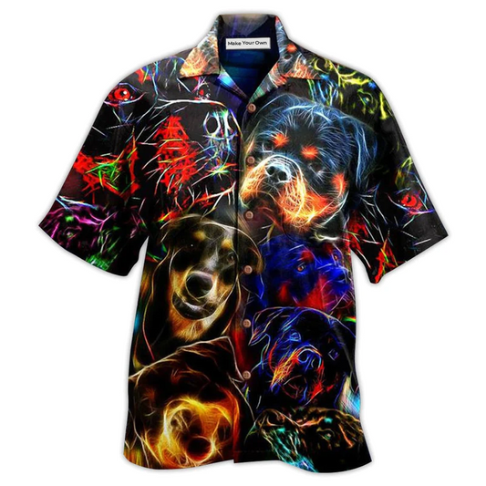 Hawaiian Shirt / Adults / S Rottweiler Dogs Bubby Style - Hawaiian Shirt - Reefox
