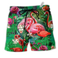Beach Short / Adults / S Flamingo Love Life Floral - Beach Short Reefox - Owls Matrix LTD