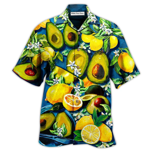 Hawaiian Shirt / Adults / S Fruit Avocado Lemon Summer Time - Hawaiian Shirt - Reefox