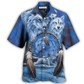 Hawaiian Shirt / Adults / S Native Style Love Peace Blue Wolf - Hawaiian Shirt - Reefox