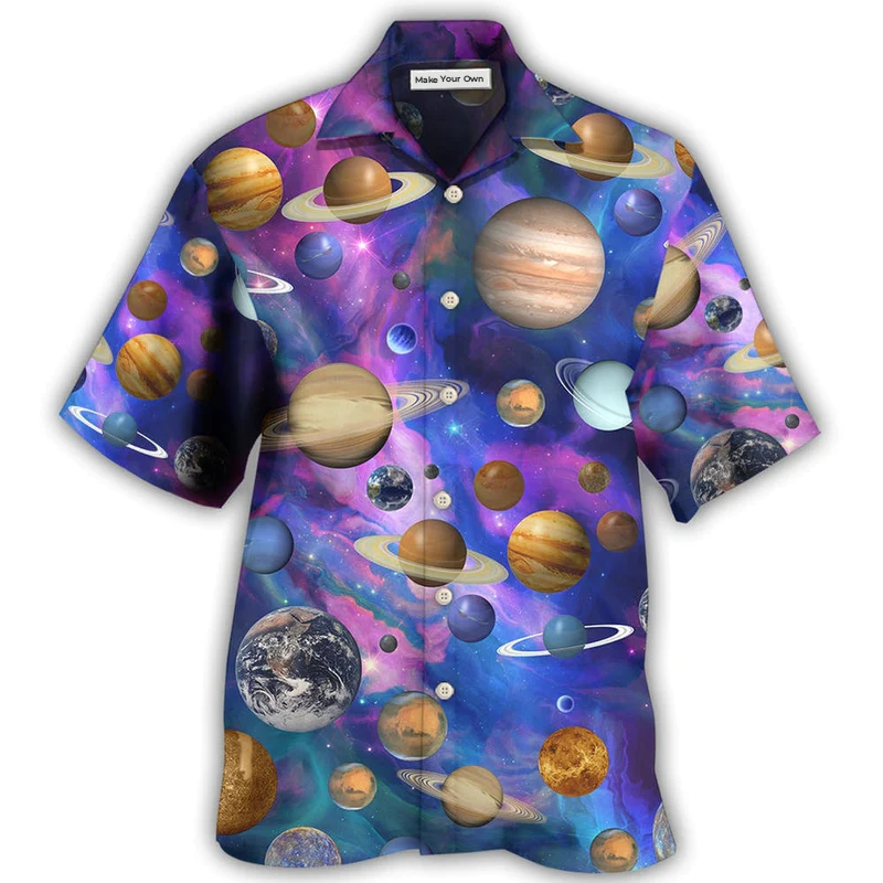 Hawaiian Shirt / Adults / S Planet Solar System Galaxy Style - Hawaiian Shirt - Reefox