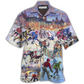 Hawaiian Shirt / Adults / S Ice Hockey Colorful Night - Hawaiian Shirt - Reefox