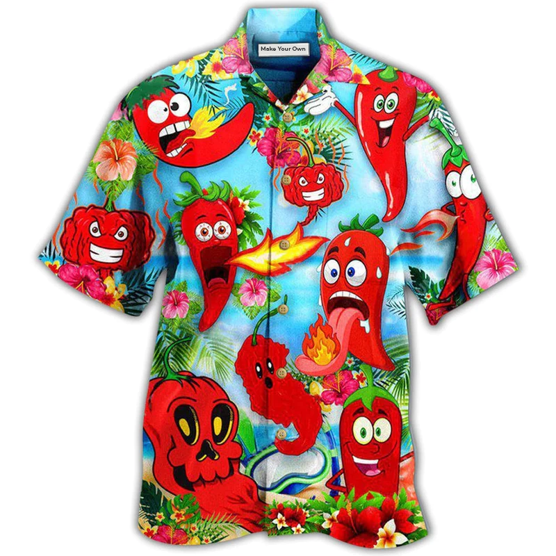 Hawaiian Shirt / Adults / S Fruit Chili Funny Chili Peppers - Hawaiian Shirt - Reefox