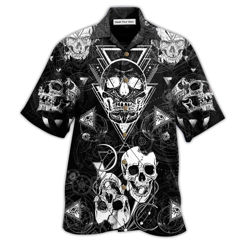 Hawaiian Shirt / Adults / S Skull Love Black - Hawaiian Shirt - Reefox