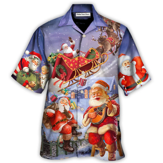 Hawaiian Shirt / Adults / S Christmas Santa Claus Funny Art Style - Hawaiian Shirt - Reefox