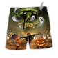 Beach Short / Adults / S Halloween Pumpkin Crazy Ghost Style - Beach Short Reefox - Owls Matrix LTD