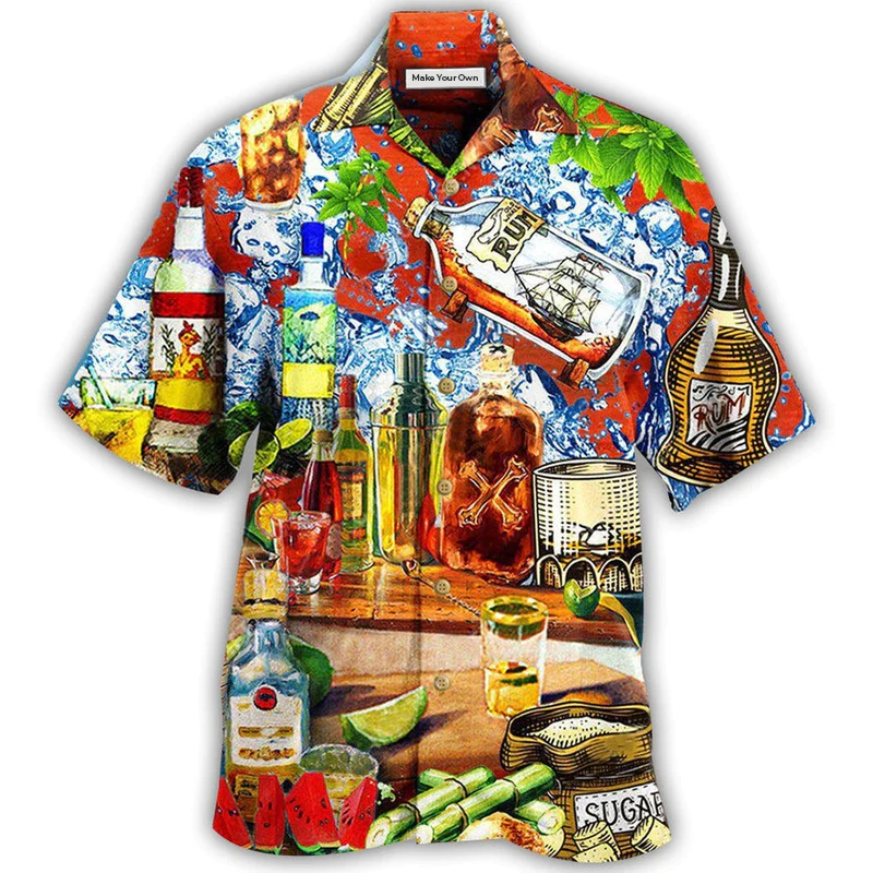 Hawaiian Shirt / Adults / S Wine Strong Like Rum Better With Rum - Hawaiian Shirt - Reefox