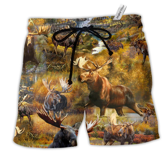 Beach Short / Adults / S Moose Advice From A Moose Spend Time In The Woods - Beach Short Reefox - Owls Matrix LTD