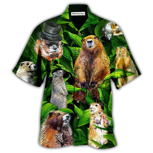 Hawaiian Shirt / Adults / S Ferret Animals LoveLy Dovely Leaves - Hawaiian Shirt - Reefox