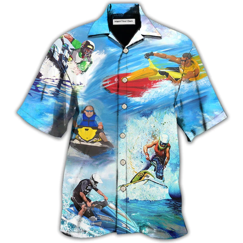 Hawaiian Shirt / Adults / S Skiing Jet Ski Cool Style - Hawaiian Shirt - Reefox