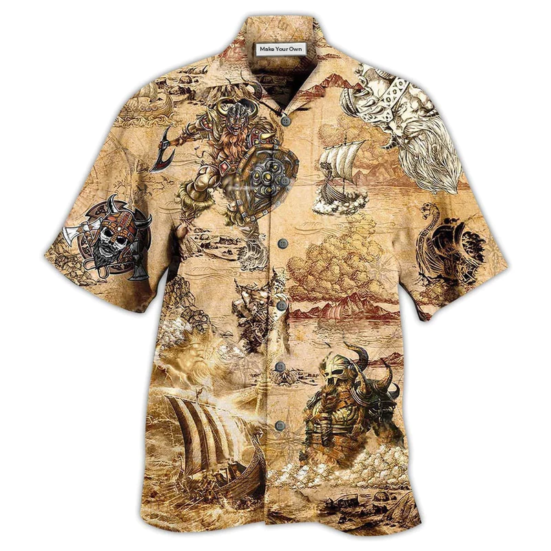 Hawaiian Shirt / Adults / S Viking Map War - Hawaiian Shirt - Reefox