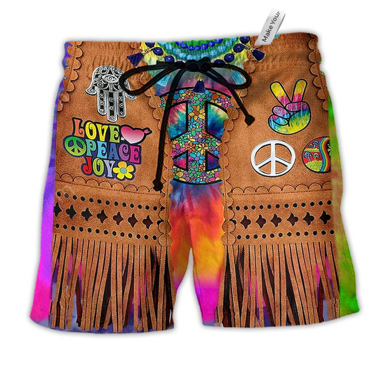 Beach Short / Adults / S Hippie Peace Life Cowboy Style - Beach Short Reefox - Owls Matrix LTD