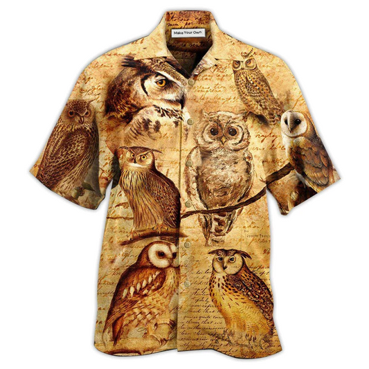 Hawaiian Shirt / Adults / S Owl Vintage Wise Cool - Hawaiian Shirt - Reefox