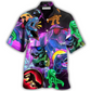 Hawaiian Shirt / Adults / S Dinosaur T-rex Neon Art Style - Hawaiian Shirt - Reefox