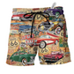 Beach Short / Adults / S Car The Mother Road Route 66 Road Trip - Beach Short Reefox - Owls Matrix LTD