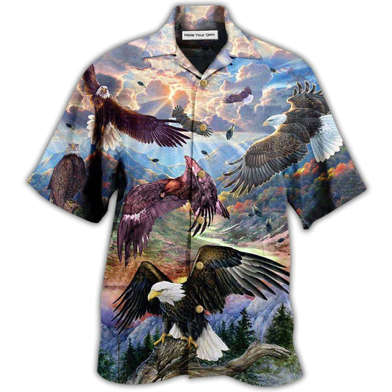 Hawaiian Shirt / Adults / S Eagle Spread Wings To The Sky - Hawaiian Shirt - Reefox