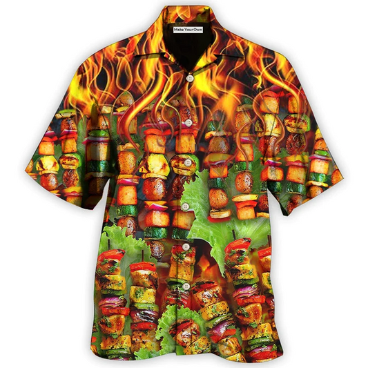 Hawaiian Shirt / Adults / S BBQ Fire So So Hot Fire - Hawaiian Shirt - Reefox