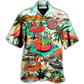 Hawaiian Shirt / Adults / S Flamingo Mountain Skull In Hawaii - Hawaiian Shirt - Reefox