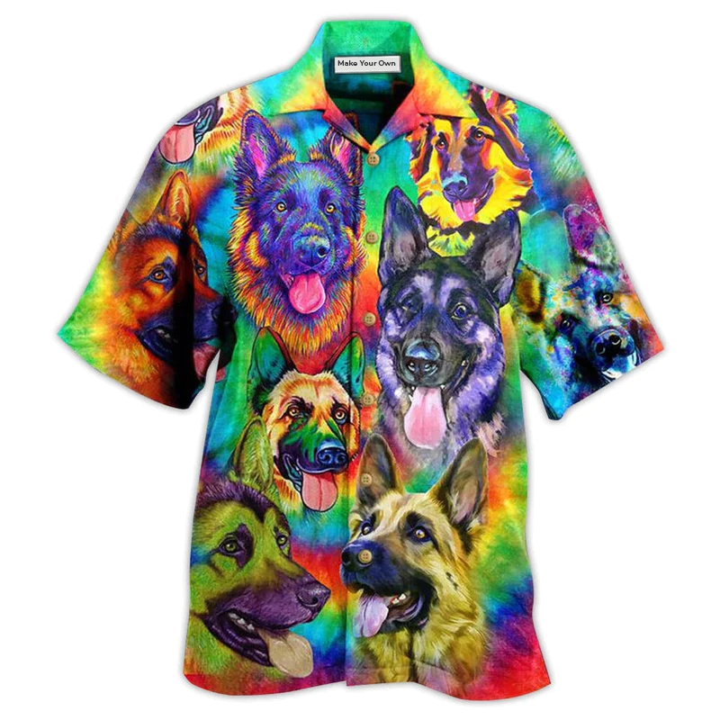 Hawaiian Shirt / Adults / S German Shepherd Dogs Love Summer Colorful - Hawaiian Shirt - Reefox