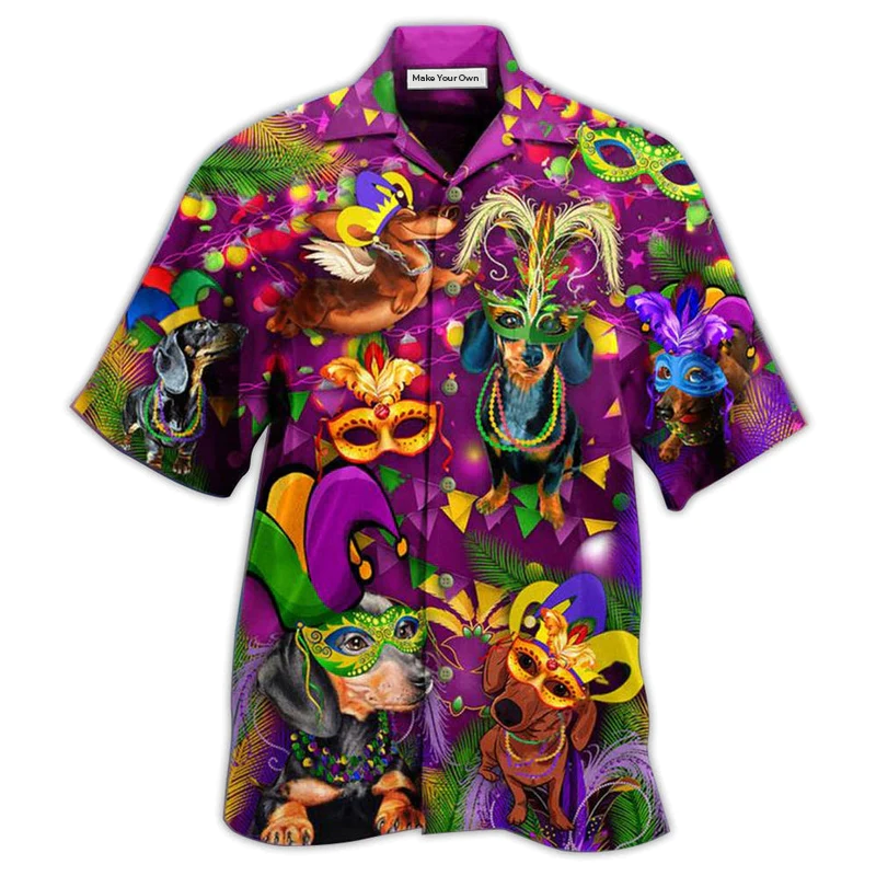 Hawaiian Shirt / Adults / S Dachshund Dogs Prom King And Queen - Hawaiian Shirt - Reefox