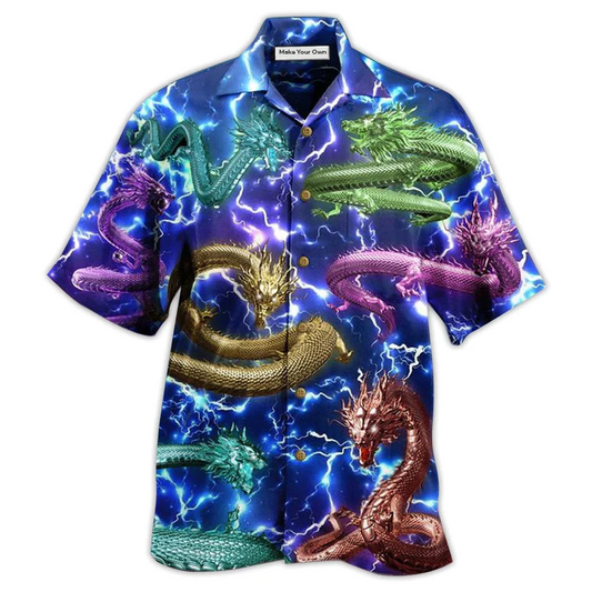 Hawaiian Shirt / Adults / S Dragon Love Life Amazing Lightning - Hawaiian Shirt - Reefox