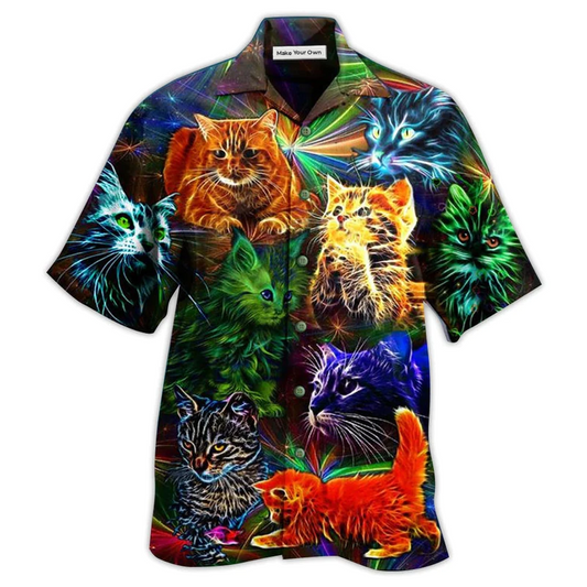 Hawaiian Shirt / Adults / S Cat In My Dream I'm So Happy - Hawaiian Shirt - Reefox