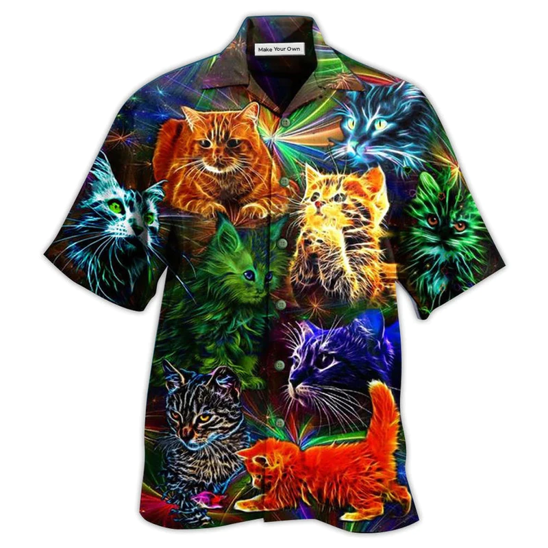 Hawaiian Shirt / Adults / S Cat In My Dream I'm So Happy - Hawaiian Shirt - Reefox