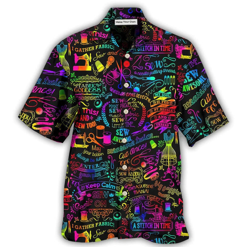 Hawaiian Shirt / Adults / S Sewing Beautiful Words - Hawaiian Shirt - Reefox