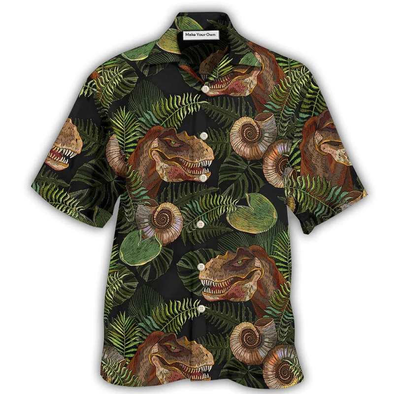 Hawaiian Shirt / Adults / S Dinosaur Tropical Leaves Cool Style - Hawaiian Shirt - Reefox