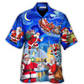 Hawaiian Shirt / Adults / S Christmas Santa Claus In The Town Magic Night Art Style - Hawaiian Shirt - Reefox
