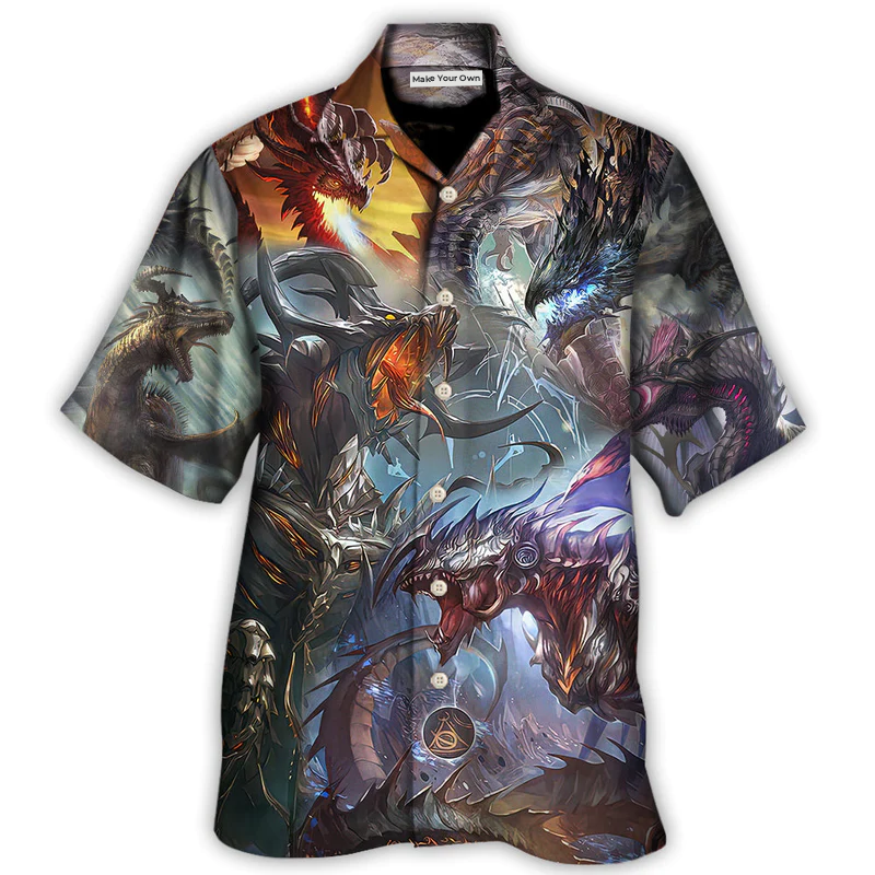 Hawaiian Shirt / Adults / S Dragon Fantasy World Dragon Magic - Hawaiian Shirt - Reefox