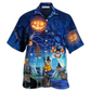 Hawaiian Shirt / Adults / S Halloween Night Cat Blue - Hawaiian Shirt - Reefox