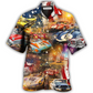 Hawaiian Shirt / Adults / S Car Racing Independence Day - Hawaiian Shirt - Reefox