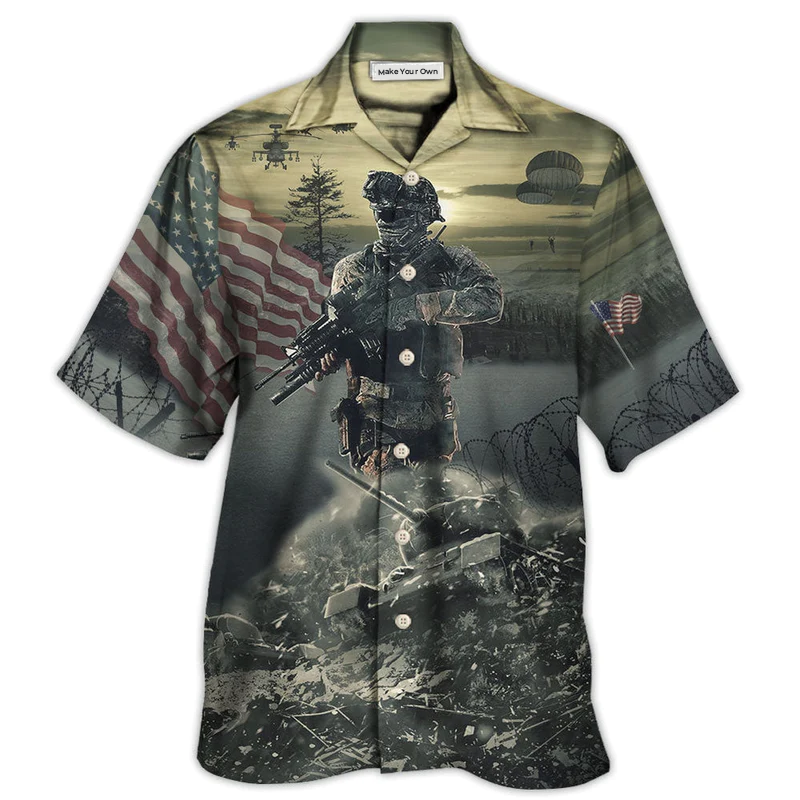 Hawaiian Shirt / Adults / S Veteran Brave Steps With Tree - Hawaiian Shirt - Reefox