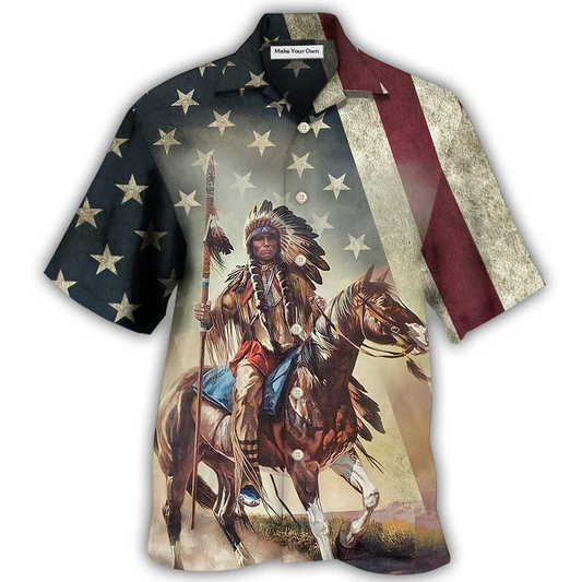 Hawaiian Shirt / Adults / S Native Horses Protect Place America - Hawaiian Shirt - Reefox