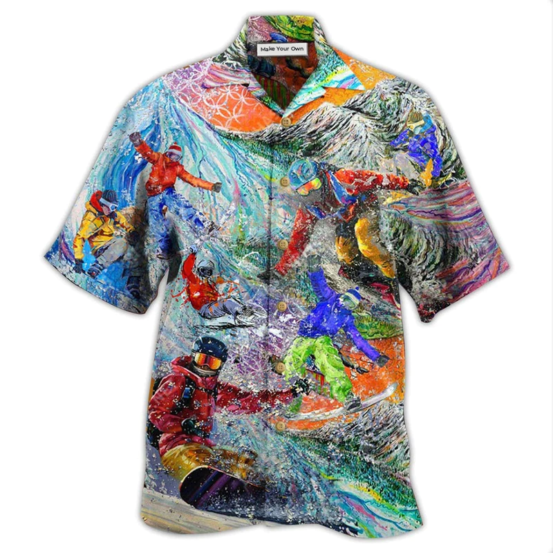 Hawaiian Shirt / Adults / S Snowboarding Dont Follow Me I Do Stupid - Hawaiian Shirt - Reefox