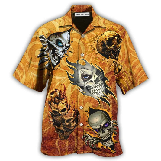 Skull And Fire My Style - Hawaiian Shirt - Reefox