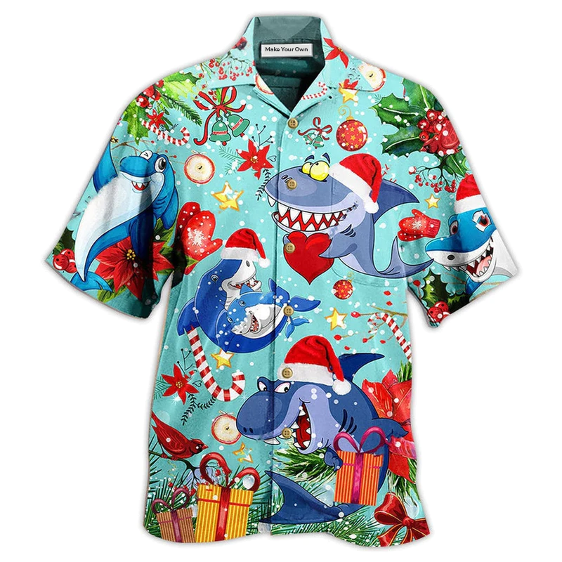 Hawaiian Shirt / Adults / S Shark Love Christmas - Hawaiian Shirt - Reefox