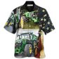Hawaiian Shirt / Adults / S Tractor Independence Day Green Tractor US Flag - Hawaiian Shirt - Reefox