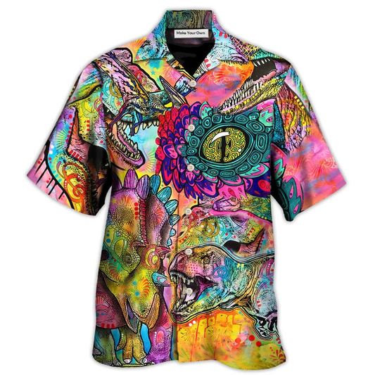 Hawaiian Shirt / Adults / S Dinosaur Psychedelic Peers Into Your Soul - Hawaiian Shirt - Reefox