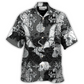 Hawaiian Shirt / Adults / S Dragon Snorting Fire Gothic Nautical Compass And Baroque - Hawaiian Shirt - Reefox