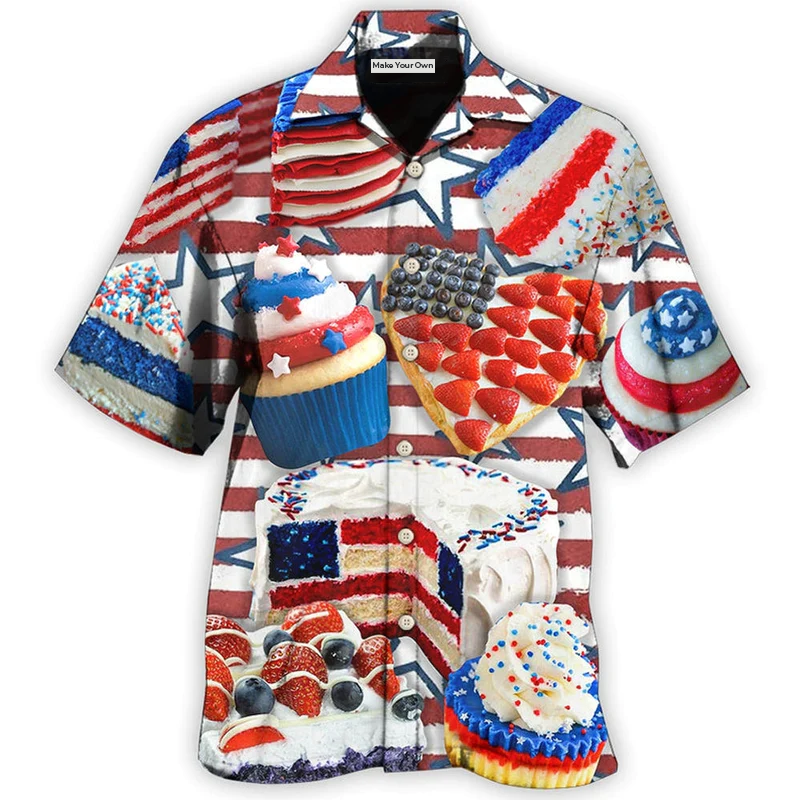 Hawaiian Shirt / Adults / S Baking Independence Day Cake Style - Hawaiian Shirt - Reefox
