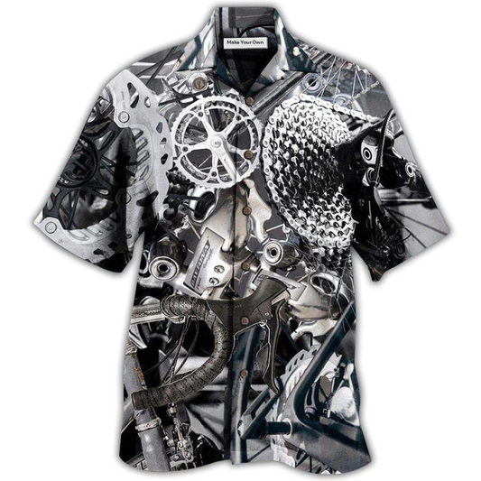 Hawaiian Shirt / Adults / S Bike When In Doubt Pedal It Out Bicycle In Dark Style - Hawaiian Shirt - Reefox