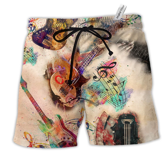 Beach Short / Adults / S Music Bass Its Like Guitar But Way Cooler Bass Guitar - Beach Short Reefox - Owls Matrix LTD