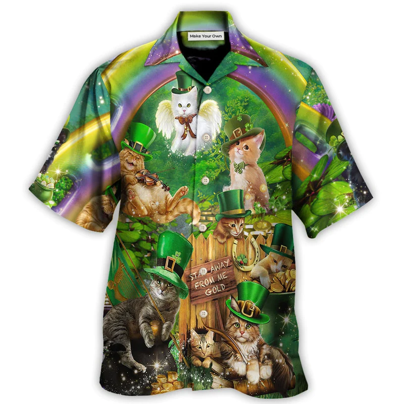 Hawaiian Shirt / Adults / S Irish Cat Happy St Patrick's Day - Hawaiian Shirt - Reefox